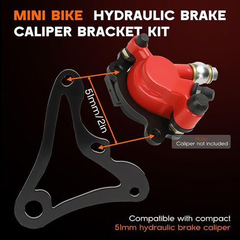 Mini Bike Hydraulic Brake Caliper Bracket Kit Compatible with Monster Mega Moto MMB80 80cc MM-B105 105cc Coleman RB100 B100 RT100 FRP GMB100 98cc in Kuwait