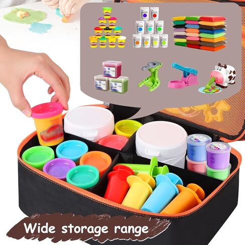 Hard Travel Case for Modeling Compound, Carrying Case for Playdough Set Portable Playdough Storage Organizer Container for Dough Art Clay Tool Kit, Bag Only in Saudi Arabia