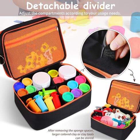 Hard Travel Case for Modeling Compound, Carrying Case for Playdough Set Portable Playdough Storage Organizer Container for Dough Art Clay Tool Kit, Bag Only in Saudi Arabia