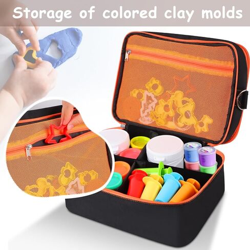 Hard Travel Case for Modeling Compound, Carrying Case for Playdough Set Portable Playdough Storage Organizer Container for Dough Art Clay Tool Kit, Bag Only in Saudi Arabia
