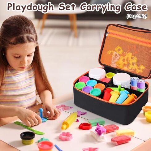 Hard Travel Case for Modeling Compound, Carrying Case for Playdough Set Portable Playdough Storage Organizer Container for Dough Art Clay Tool Kit, Bag Only in Saudi Arabia