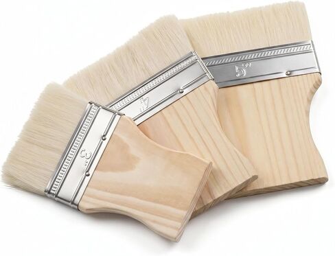 3 Pcs Wide Paint Brush, Flat Paddle Paint Brush Set, Hake Brush Flat, Scale Brush, Large Flat Paint Brush with Poplar Handle, Art Paint Brush Wool Paint Brushes for Oil and Acrylic Paints, 3/4/5 Inch in Saudi Arabia