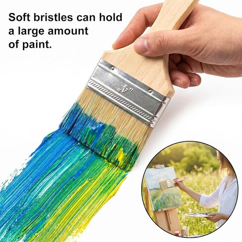 3 Pcs Wide Paint Brush, Flat Paddle Paint Brush Set, Hake Brush Flat, Scale Brush, Large Flat Paint Brush with Poplar Handle, Art Paint Brush Wool Paint Brushes for Oil and Acrylic Paints, 3/4/5 Inch in Saudi Arabia
