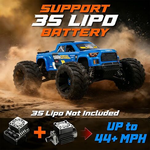 UDIRC 1610PRO Brushless Fast RC Car for Adults, 44+ MPH High Speed RC Truck, 4X4 Off Road All Terrain 2.4Ghz RTR 1:16 Remote Control Car, with 2 Lipo Batteries, Compatible with 3S Lipo in Saudi Arabia