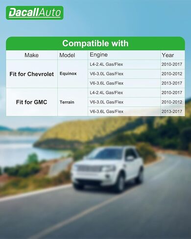 مجموعة فلتر هواء المقصورة والمحرك من الكربون المنشط مناسبة لسيارة Chevy Equinox 2.4L 3.0L 3.6L (2010-2017)، لسيارة GMC Terrain 2.4L 3.0L 3.6L (2010-2017)، استبدال 20901295، 25899727 in Kuwait