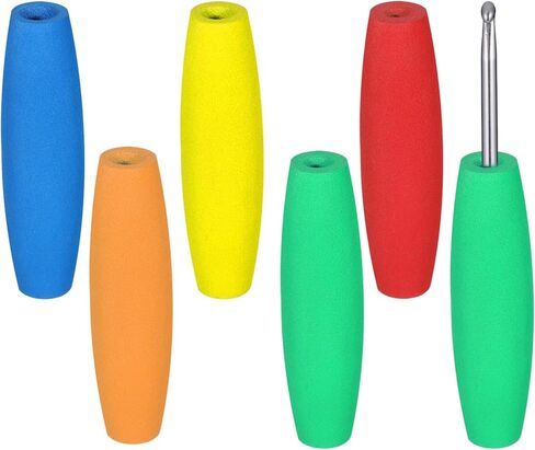 5 PCS Crochet Hook Grip Ergonomic Crochet Hook Grip Handle for Crocheting and Knitting Fits 2mm-10mm Comfortable Removable Cushions Hands Handle in Kuwait