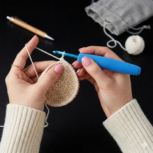 5 PCS Crochet Hook Grip Ergonomic Crochet Hook Grip Handle for Crocheting and Knitting Fits 2mm-10mm Comfortable Removable Cushions Hands Handle in Kuwait