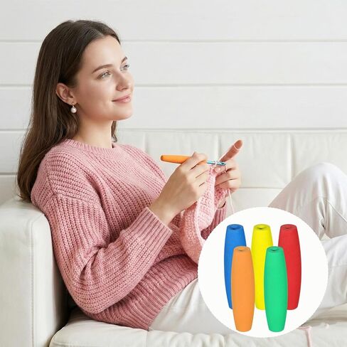 5 PCS Crochet Hook Grip Ergonomic Crochet Hook Grip Handle for Crocheting and Knitting Fits 2mm-10mm Comfortable Removable Cushions Hands Handle in Kuwait