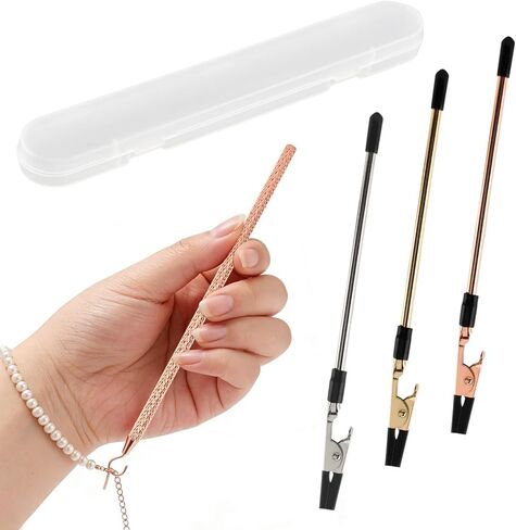 4Pcs Bracelet Helper Tool, Bracelet Helper to Put on Yourself, Portable Fastener Tool for Necklace/Jewelry/Watch, Bracele-t Assist Tool with Hook(Color:Gold,Silver,Rose Gold) in Saudi Arabia