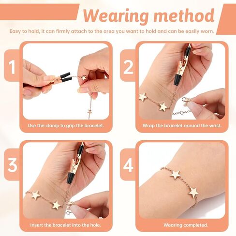 4Pcs Bracelet Helper Tool, Bracelet Helper to Put on Yourself, Portable Fastener Tool for Necklace/Jewelry/Watch, Bracele-t Assist Tool with Hook(Color:Gold,Silver,Rose Gold) in Saudi Arabia