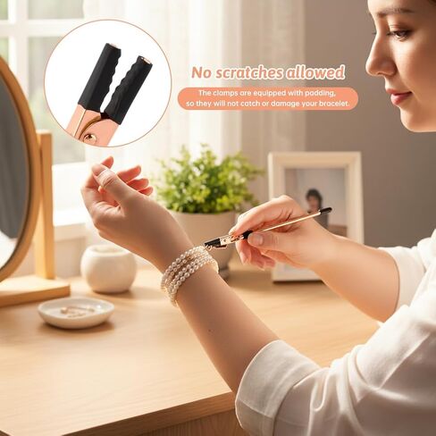 4Pcs Bracelet Helper Tool, Bracelet Helper to Put on Yourself, Portable Fastener Tool for Necklace/Jewelry/Watch, Bracele-t Assist Tool with Hook(Color:Gold,Silver,Rose Gold) in Saudi Arabia