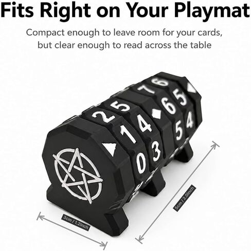 Board Game Life Counter, 4-Digit Wheel Trackers for 0-9999 Single Player and 0-99 Dual Player Modes, MTG Life Counter, Professionally Made for TCG, DND, RPGs, and MTG, Card and Tabletop Games (Black) in Kuwait