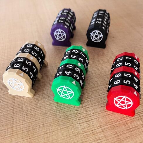 Board Game Life Counter, 4-Digit Wheel Trackers for 0-9999 Single Player and 0-99 Dual Player Modes, MTG Life Counter, Professionally Made for TCG, DND, RPGs, and MTG, Card and Tabletop Games (Black) in Kuwait