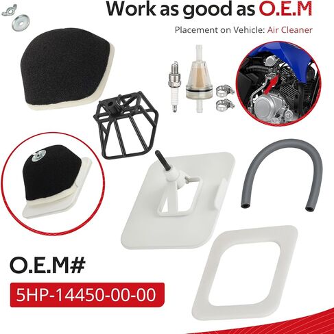 JAVIK Air Filter Element Kit & Spark Plug With Fuel Filter For Yamaha TTR125 TTR125E TTR125L TTR125LE 2000-2023 O.E.M# 5HP-14450-00-00 in Kuwait