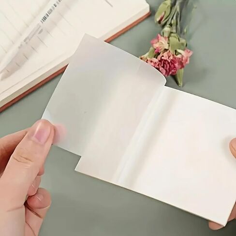 100 Sheets Transparent Sticky Notes, Waterproof Clear Sticky Notes-3x3 inch for Drawing and Tracing, Office, College, School Supplies in Kuwait
