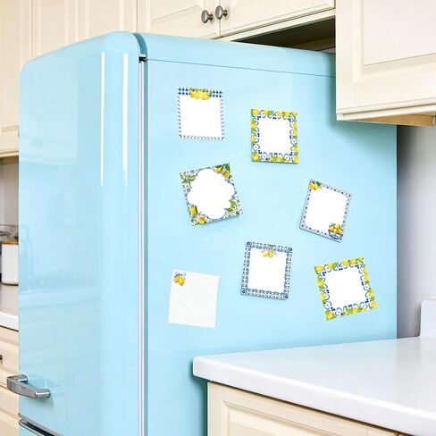 12 Pads Capri Lemon Sticky Notes Set, 240 Sheets Blue Mediterranean Tile Yellow Lemon Pattern Self Adhesive Memo Pads, 3x3 Inch Summer Themed Sticky Notes for Writing Reminders, Page Markers, School in Kuwait