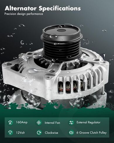 SCITOO High Output Alternator 160Amp 13870 Replacement for Chrysler for Town & Country 2001-2007,for Chrysler for Voyager 2001-2003,for Dodge for Caravan for Grand Caravan 2001-2007 in Kuwait
