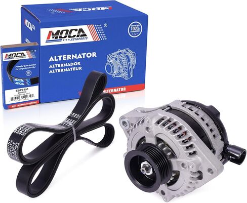 MOCA Alternator with 6PK2135 Serpentine Belt fits For Acura 2003-2009 MDX 3.5L 3.7L, 2005-2008 RL 3.5L, 2004-2008 TL 3.2L 3.5L, For Honda 2005-2007 Odyssey 3.5L, 2005-2008 Pilot 3.5L in Kuwait