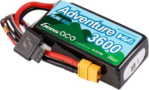 Gens ace 3600mAh 3S1P 60C 11.4V Adventure High Voltage G-tech Lipo Battery with T and XT60 Adapter(2Pcs) in Saudi Arabia