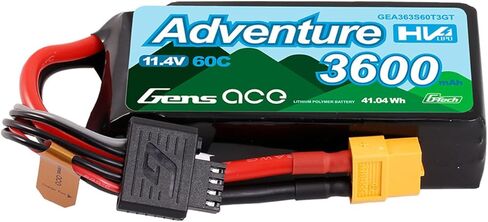 Gens ace 3600mAh 3S1P 60C 11.4V Adventure High Voltage G-tech Lipo Battery with T and XT60 Adapter(2Pcs) in Saudi Arabia