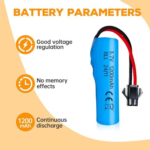 Sea Jump 3 قطعة بطارية ليثيوم 3.7 فولت 1200 مللي أمبير في الساعة مع 3 قطعة كابل شحن USB لسيارة DE45 DE58 DE49 DE57 DE70 RC، مركبة على الطرق الوعرة 1:14 in Kuwait