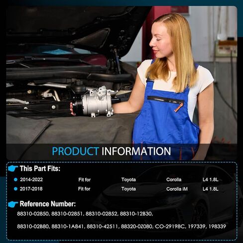 XiaGeng198339 AC Compressor with Clutch Compatible with Toyota Corolla 1.8L 2014-2022, Corolla iM 1.8L 2017-2018 in Saudi Arabia