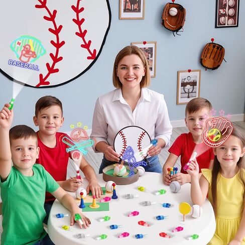 36Pcs Baseball LED Finger Lights Sport Party Favors Glow in the Dark Light Up Finger Lights Themed Bulk for Birthday Party Goodie Bag Stuffer Birthday Gifts Prize in Saudi Arabia