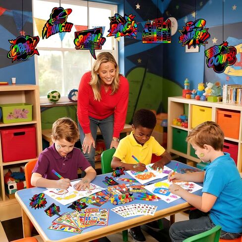 BenLouis 84 Pcs Hero Party Favors Hero Coloring Books Bulk for Kids Classroom Hero Birthday Gift Party Candy Goodie Bag Fillers Hero Gift Decor Pinata Prize Activity Supplies in Kuwait