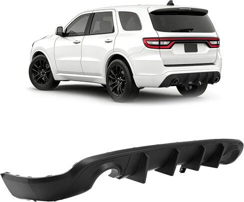 ALMULOO Rear Bumper Diffuser Compatible with 2011-2022 Dodge Durango R/T SRT Lower Bumper Diffuser Lip Splitter Spoiler Plastic(PP) Painted Matte Black in Kuwait