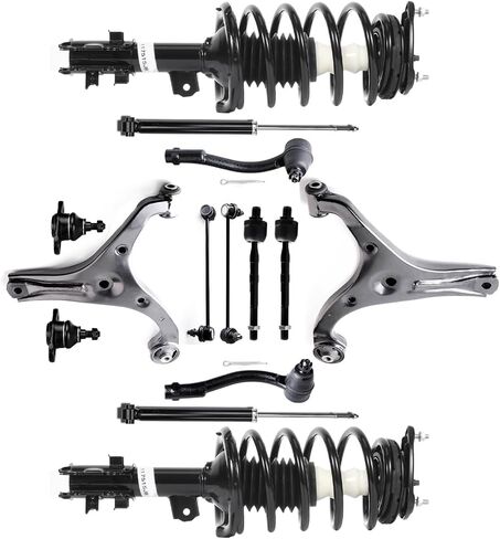 Abrillvt- 14 قطعة طقم تعليق الصدمات الدعامات 06-11 لشركة Hyundai for Accent Ball Joint ذراع التحكم والكرة المشتركة الجمعية الأمامية الخلفية الكاملة الدعامات الجمعية قضيب التثبيت وصلة عدة ربط قضيب النهاية in Kuwait