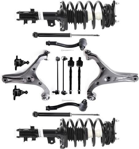 Abrillvt- 14 قطعة طقم تعليق الصدمات الدعامات 06-11 لشركة Hyundai for Accent Ball Joint ذراع التحكم والكرة المشتركة الجمعية الأمامية الخلفية الكاملة الدعامات الجمعية قضيب التثبيت وصلة عدة ربط قضيب النهاية in Kuwait