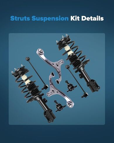 Struts suspension kit for Kia Rio 2006-2011 for Kia Rio5 2006-2011 for Hyundai Accent 2006-2011 Front Complete Strut Assembly Control Arm Front Lower Ball Joints Stabilizer Bar Link 8 PCS in Kuwait