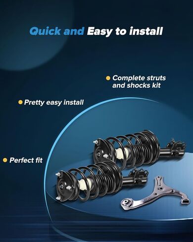 Struts suspension kit for Kia Rio 2006-2011 for Kia Rio5 2006-2011 for Hyundai Accent 2006-2011 Front Complete Strut Assembly Control Arm Front Lower Ball Joints Stabilizer Bar Link 8 PCS in Kuwait