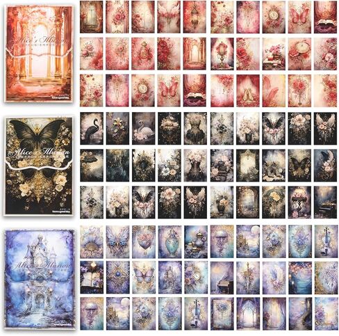 150 قطعة من ورق Decoupage ذو المظهر العتيق، ورق قصاصات 3.9x5.5 بوصة لمستلزمات المجلات غير المرغوب فيها، حرفة عتيقة لقصاصات الأثاث (150، وردي) in Kuwait