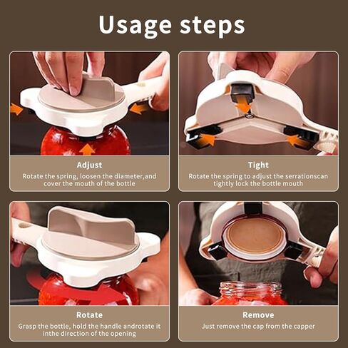 4-in-1 Jar Opener for Seniors, Adjustable Lid & Bottle Opener, Non-Slip Easy Grip, Effortless Open for Weak Hands & Arthritis, Multi-Function Kitchen Tool (BeigeBeige) in Saudi Arabia