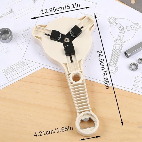 Effortless Jar Opener for Seniors & Arthritis Hands - Adjustable Stainless Steel Lid Gripper and Twist-Off Cap Remover for Weak Grip, Multi-Size Kitchen Tool for Jars,Ideal Gift, Beige in Saudi Arabia
