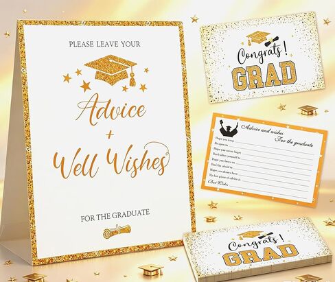 Hunanyume 50 Pack Graduation Advice Cards 2026, Blue Silver Well Wishes And Advice For The Graduate, Graduation Wishes Cards for Middle High School College Graduation Decorations 2026 in Saudi Arabia