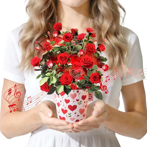 بطاقة عيد ميلاد موسيقية، بطاقة منبثقة ثلاثية الأبعاد من Hummingbird Oasis Bouquet مع موسيقى وأضواء، باقة زهور للأبد مقاس 10 بوصات، بطاقة عيد ميلاد سعيد/هدايا للنساء والأم والزوجة والفتيات - تتضمن بطاقة ملاحظات ومظروف in Kuwait