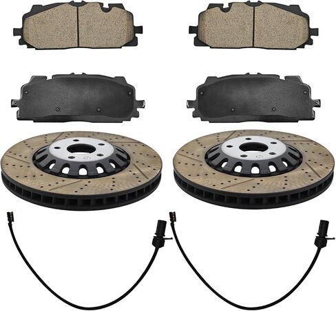 Front Brake Disc Rotors & Pads Kit 375mm Compatible with Audi A6 A8 Quattro Q8 2019-2021, Q7 2017-2021 3.0T Replace# 4M0-615-301-AS 4M0615301AS in Saudi Arabia