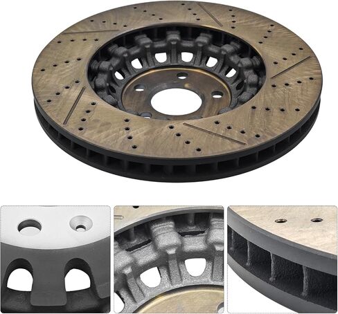 Front Brake Disc Rotors & Pads Kit 375mm Compatible with Audi A6 A8 Quattro Q8 2019-2021, Q7 2017-2021 3.0T Replace# 4M0-615-301-AS 4M0615301AS in Saudi Arabia