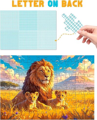 Yigney 100 Piece Puzzles for Kids - Ages 4-6 6-8 8-10 Year Old - Lions, Cats, Pandas, Tigers, Dogs, Turtles, 6-Pack Jigsaw Puzzles for Kids Learning Educational Toys for Boys and Girls in Saudi Arabia