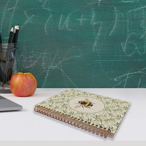 VNWEK Vintage Botanical Bumble Bee Spiral Notebook Journal 5.5x8.3 Inch, Cottagecore Floral Plant Journal, Rustic Flower Bee Nature Insect Lined Hardcover Spiral Notebook in Saudi Arabia