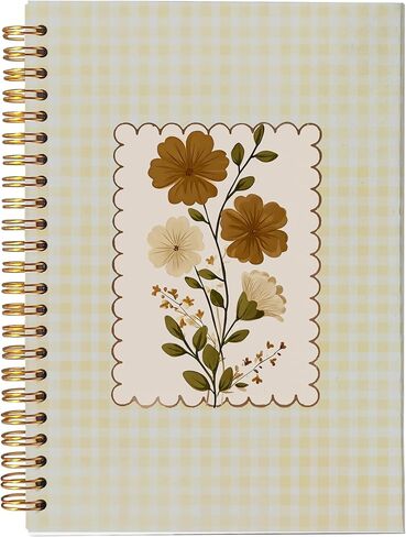 VNWEK Vintage Botanical Bumble Bee Spiral Notebook Journal 5.5x8.3 Inch, Cottagecore Floral Plant Journal, Rustic Flower Bee Nature Insect Lined Hardcover Spiral Notebook in Saudi Arabia