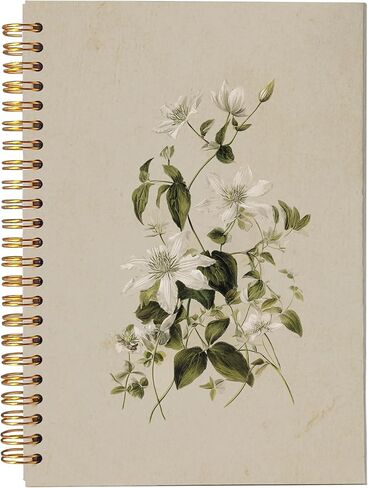 VNWEK Vintage Botanical Bumble Bee Spiral Notebook Journal 5.5x8.3 Inch, Cottagecore Floral Plant Journal, Rustic Flower Bee Nature Insect Lined Hardcover Spiral Notebook in Saudi Arabia
