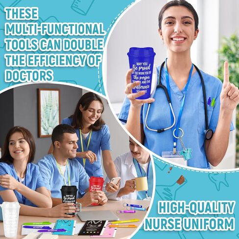 72 Pcs Nurse Appreciation Gift Sets Nurse Inspirational Water Glasses Notebooks Ballpoint Pens Keychain Bracelet Drawstring Backpack Thank You Gift for Doctor Hospital Workers Nursing School in Saudi Arabia