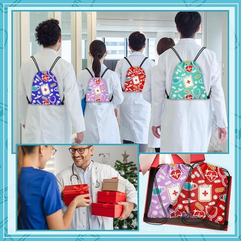 72 Pcs Nurse Appreciation Gift Sets Nurse Inspirational Water Glasses Notebooks Ballpoint Pens Keychain Bracelet Drawstring Backpack Thank You Gift for Doctor Hospital Workers Nursing School in Saudi Arabia
