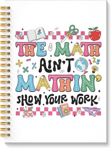 ROXMART Math Teacher Glitter Spiral Notebook, Back to School Teacher Gifts Journal, Mathematics Teachers Appreciation Hardcover Notebook Journal for Writing Note Taking, 5.5x8.3 Inch in Saudi Arabia
