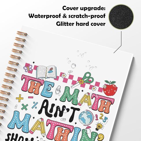 ROXMART Math Teacher Glitter Spiral Notebook, Back to School Teacher Gifts Journal, Mathematics Teachers Appreciation Hardcover Notebook Journal for Writing Note Taking, 5.5x8.3 Inch in Saudi Arabia