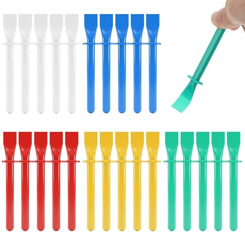 30 Pcs Colored Plastic Smear Spreaders, Silicone Glue Brush and Plastic Spreader Set, Mini Glue Sticks, Easy Clean Glues Scrapers for Woodworking Crafts, DIY Projects, Timber and Handicrafts in Kuwait