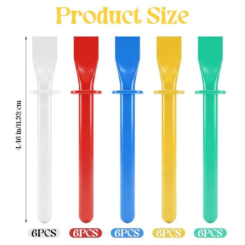 30 Pcs Colored Plastic Smear Spreaders, Silicone Glue Brush and Plastic Spreader Set, Mini Glue Sticks, Easy Clean Glues Scrapers for Woodworking Crafts, DIY Projects, Timber and Handicrafts in Kuwait